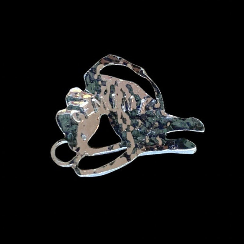 Vintage Silver Twin Crescent Moon Gemini Zodiac Pendant