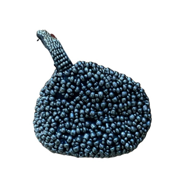 Y2K Small Metallic Pewter Pebble Beaded Wristlet