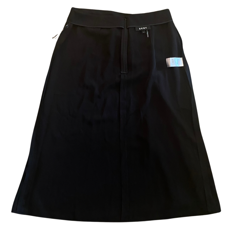 DKNY Black Asymmetrical Hem A-Line Skirt (6)