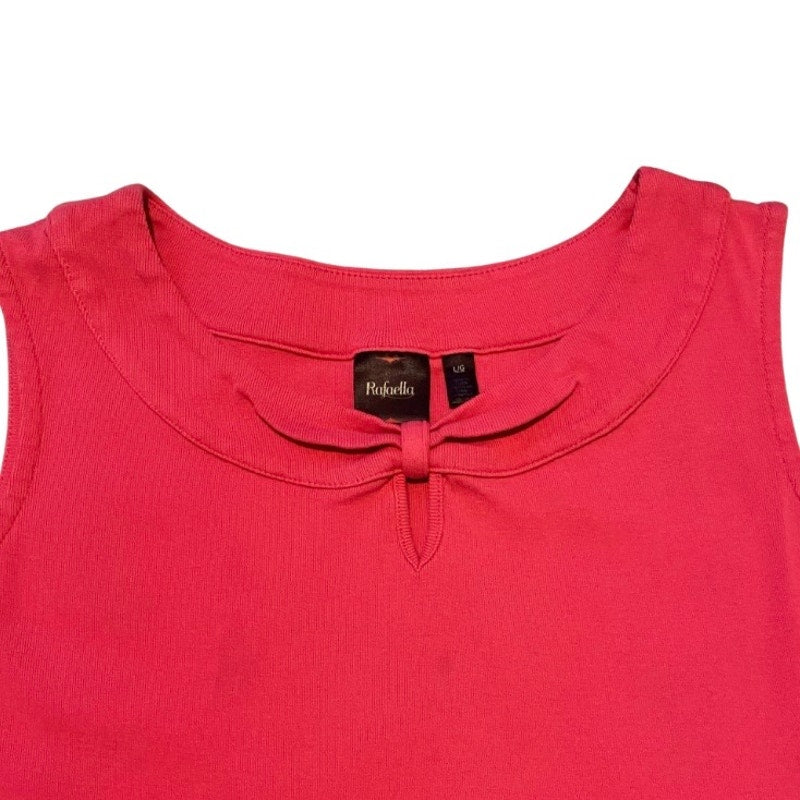 Y2K Hot Pink Knotted Keyhole Knit Sleeveless Top (L)