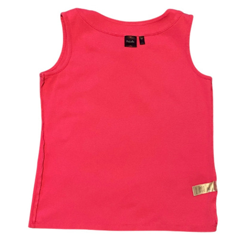 Y2K Hot Pink Knotted Keyhole Knit Sleeveless Top (L)