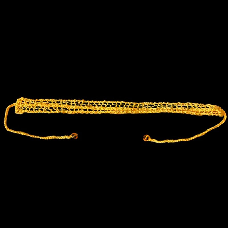 Lemon Yellow Button Embellished Handknit Cotton Choker Necklace