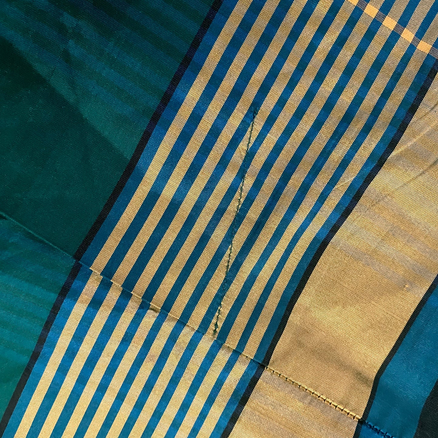 đź”” Vintage Silk Green Plaid Sheath Dress (8)