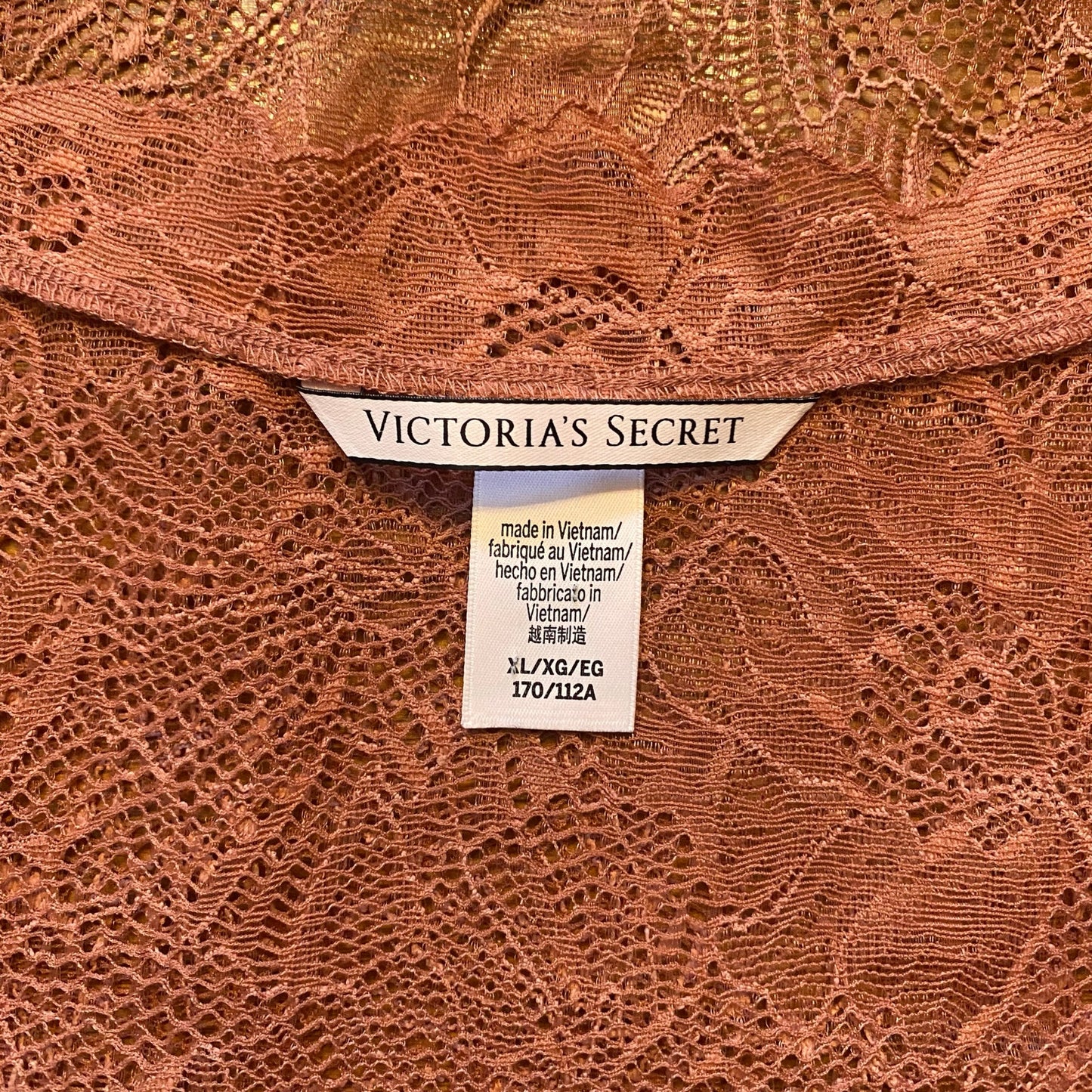 Mauve Pink Victoria’s Secret Floral Lace Nightie/ Sheer Slip Dress (XL)