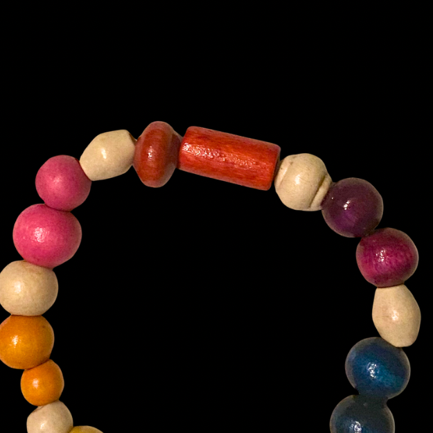 Rainbow Beaded Stretch Bracelets - Made with Vintage Beads