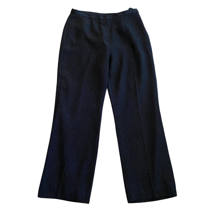 Vintage Black & Silver Pinstriped Trousers (8P)