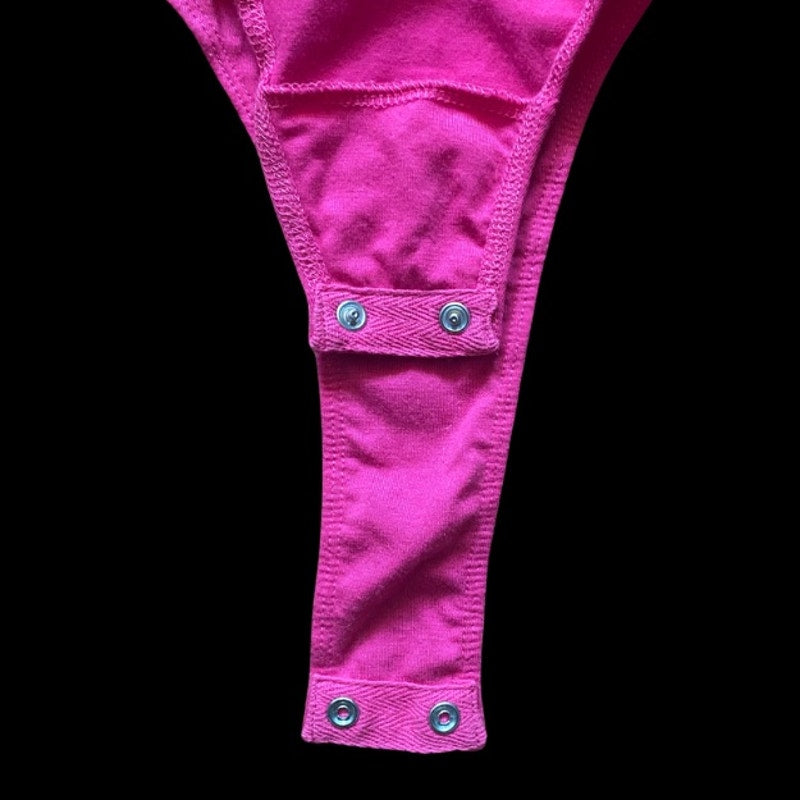 Hot Pink Lace Spaghetti Strap Bustier Bodysuit (XL)