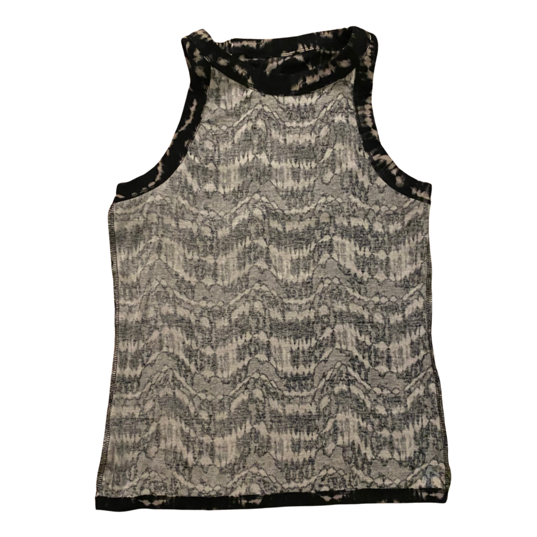 NWT - Black & White Tie-dye Ribbed Knit Tank Top (XL)