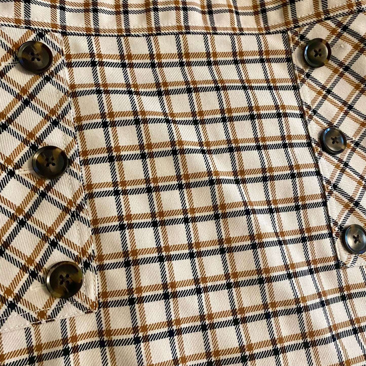 NWT Cream, Black, & Rust Plaid Sailor Pencil Skirt (6)