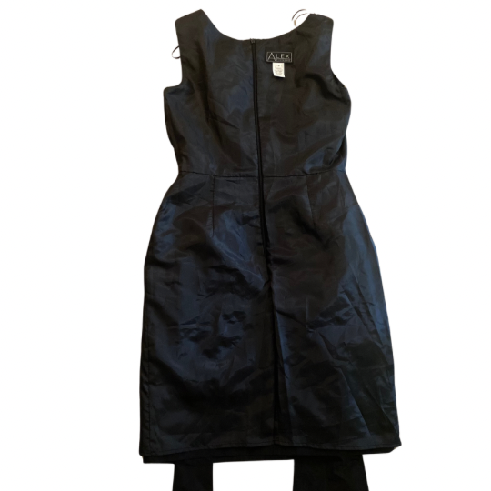 New With Tags Black Cocktail Dress with Satin Sash & Pearl Buckle (8)