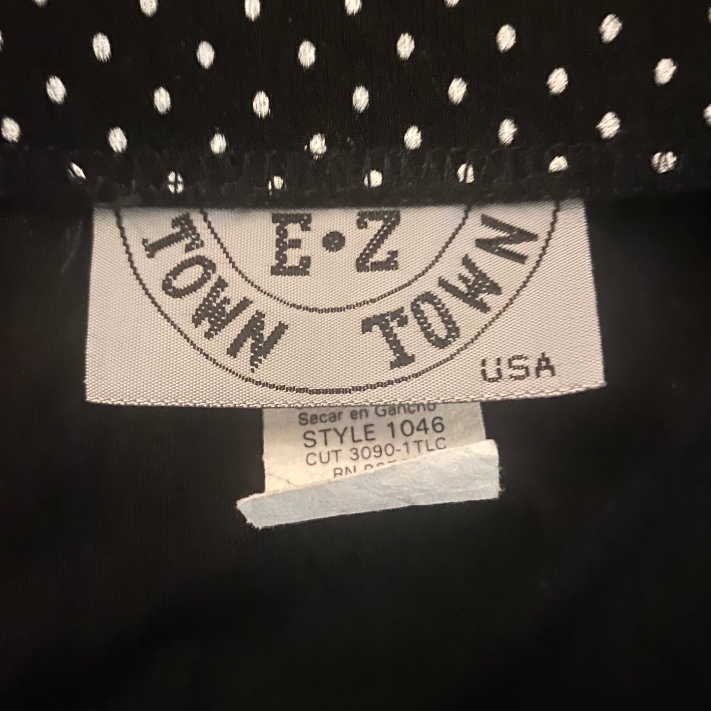 Vintage Black and White Polka Dot Skirt with Buttons and Center Slit (S)