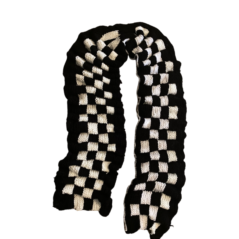 Chess Not Checkers Handknit Scarf