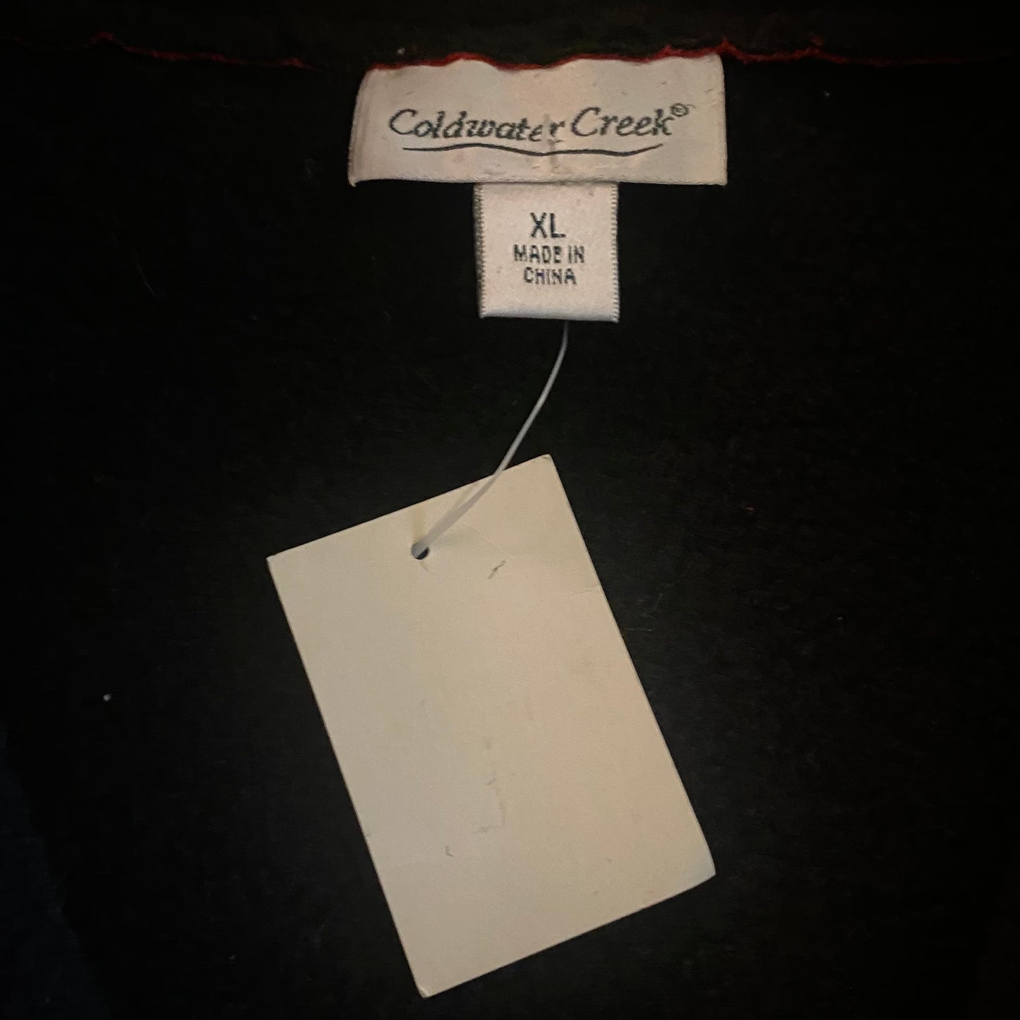 NWT Y2K Coldwater Creek Crimson & Black Embroidered Fleece Jacket (XL)