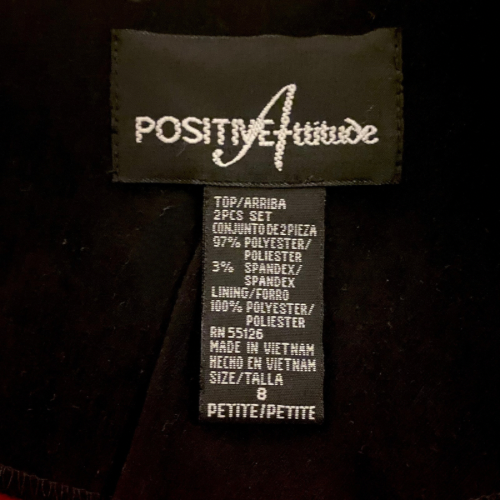 Vintage Positive Attitude Burgundy & Black Velvet Jacket (8P)