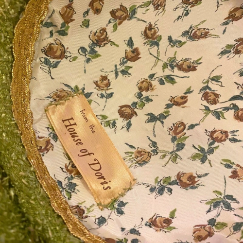 Vintage Textured Chartreuse Grassy Green Flower Pillbox Hat