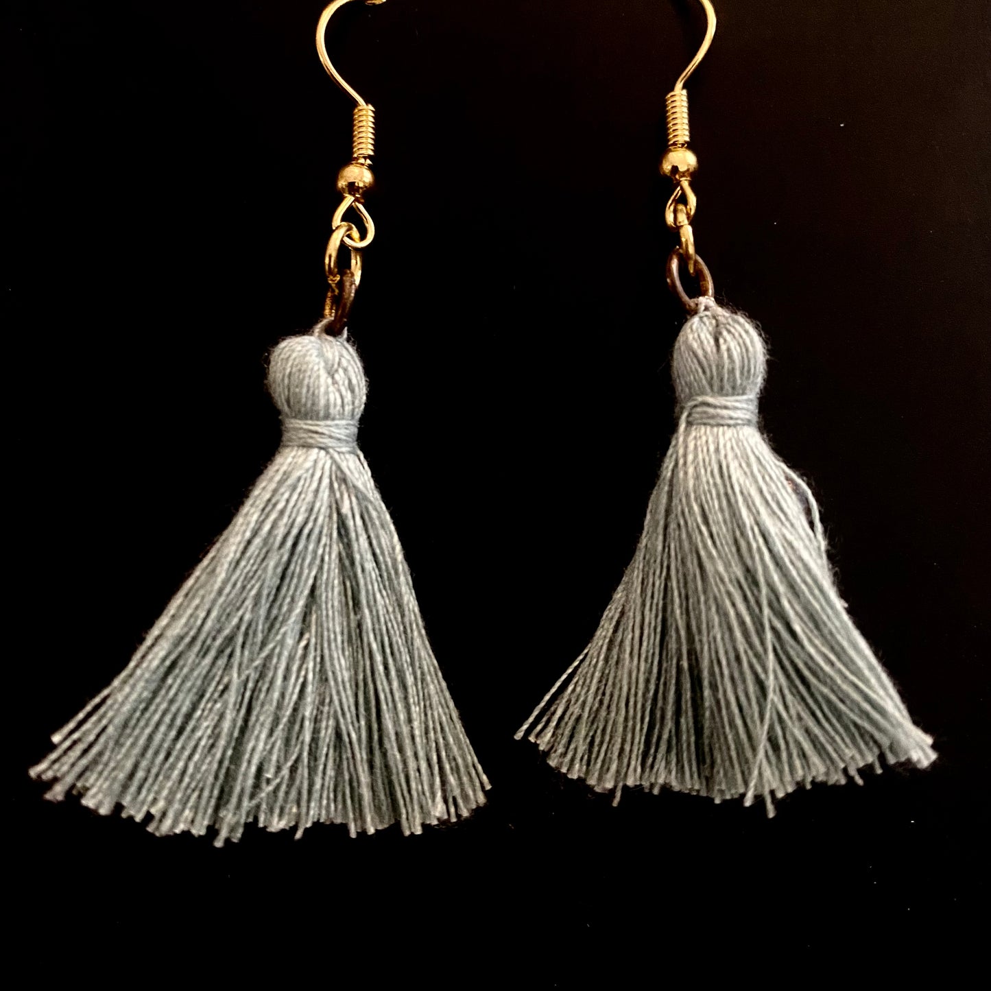 Upcycled Cotton Tassel Earrings • Trans Pride Colorway!