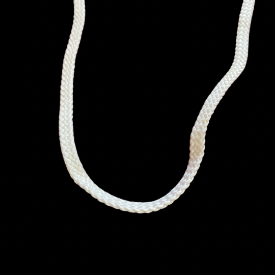 Vintage 60’s/70’s Silver Beaded Ivory Satin Evening Bag with Woven Cotton Shoulder Strap