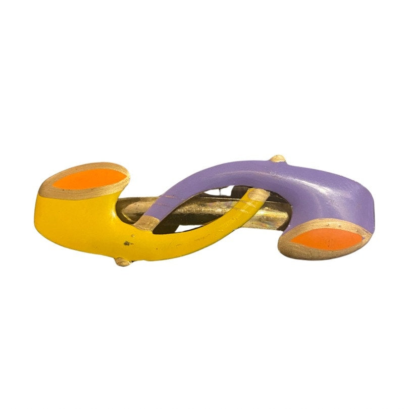 Lemon and Lavender Vintage “Peace Pipe” Enamel Tie Clip