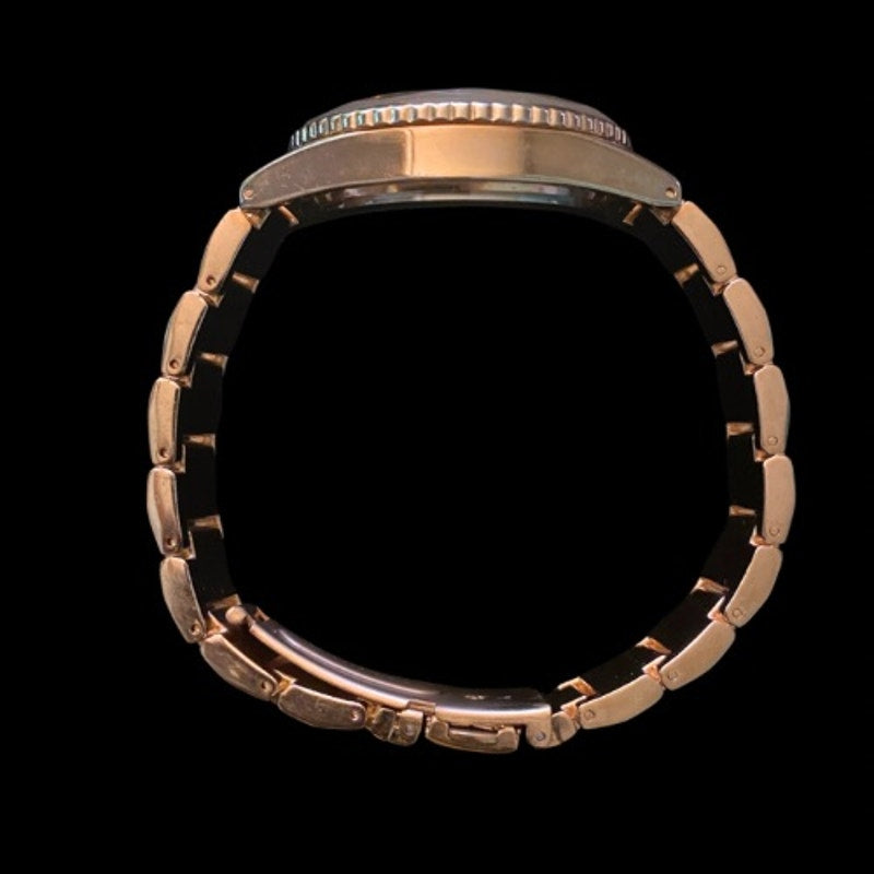 Secondhand Large Rose Gold Toned Diamond Dial Analog Wristwatch