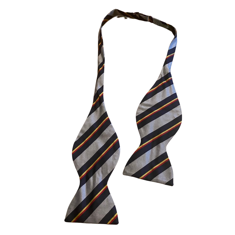 Striped Silk Self-Tie Bow Tie