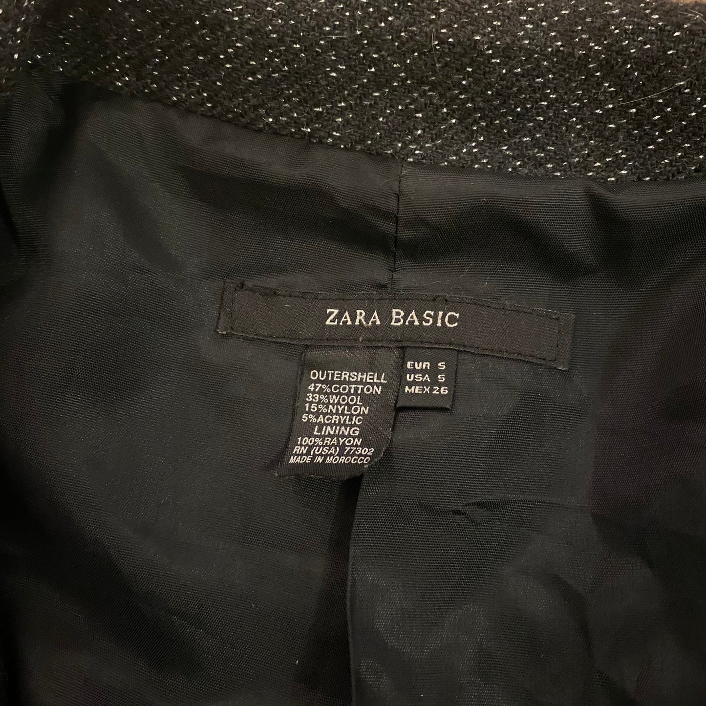 Upcycled Knit Slate Grey/Silver ¾ Sleeve Jacket (S)
