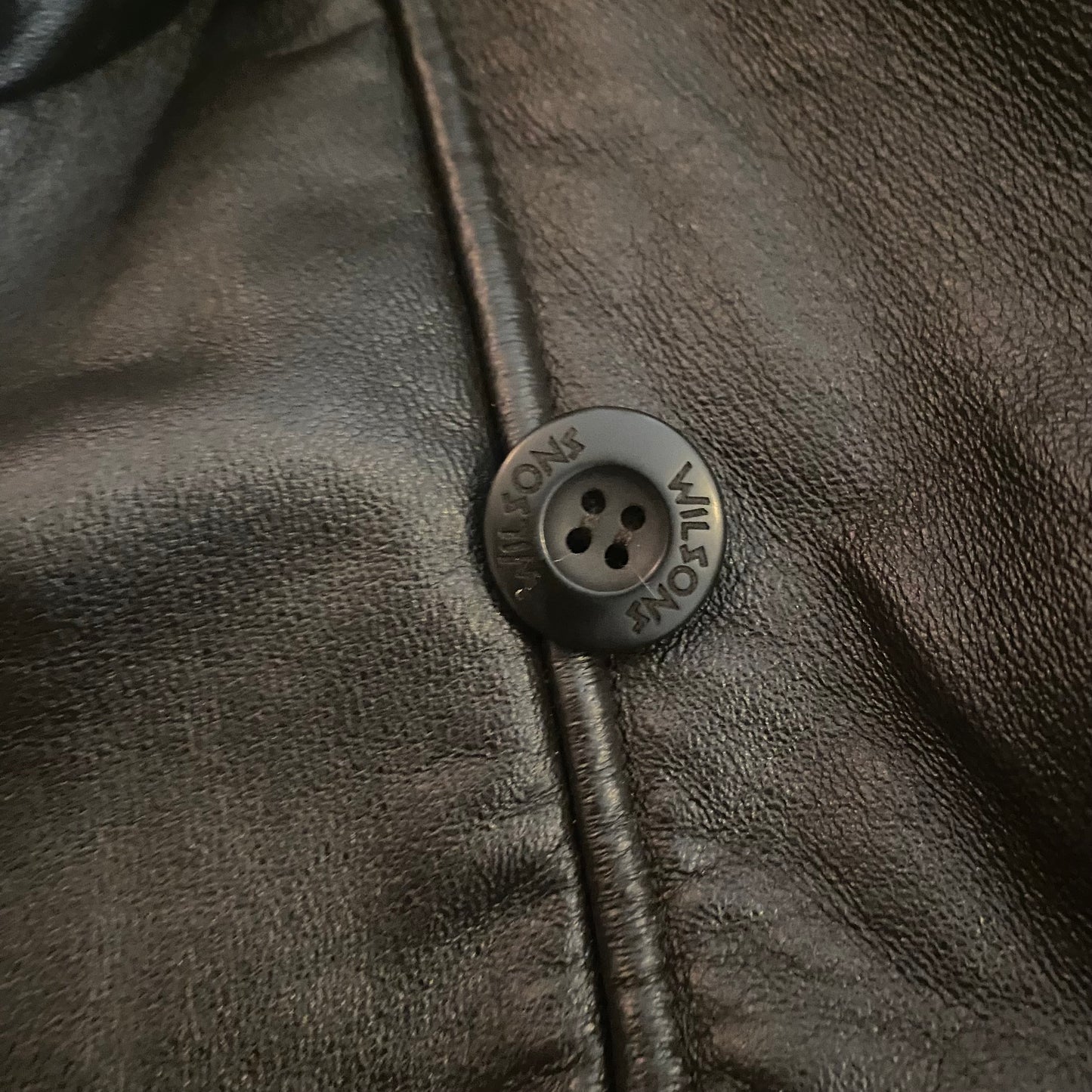 Vintage Wilson’s Chocolate Brown Leather Faux Fur Lined Coat (XL)