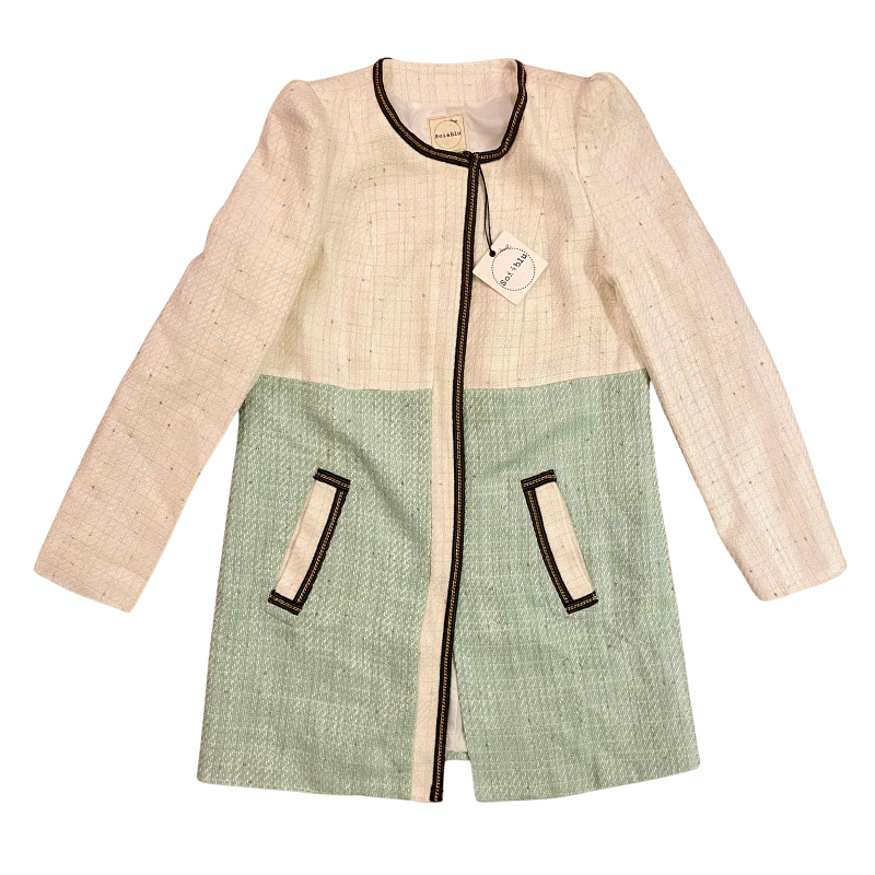 đź”” NWT Mint & Cream Tweed Jacket (L)