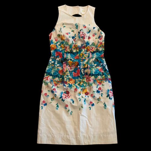NWOT Anthropologie MAEVE Watercolor Flower Garden Tea Party Sheath Dress (4)