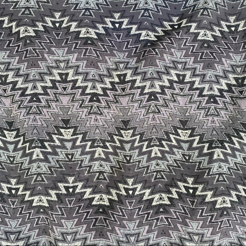 Muted Purple Chevron Gathered Front Blouse (M)