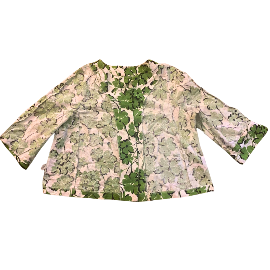 Mod Cotton Green Floral Print Jacket (18 W)