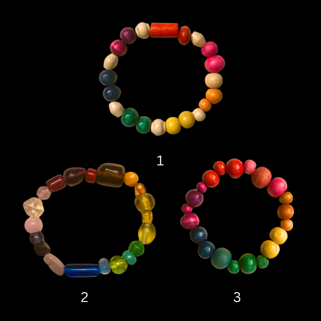 Rainbow Beaded Stretch Bracelets - Made with Vintage Beads