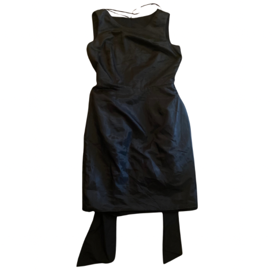 New With Tags Black Cocktail Dress with Satin Sash & Pearl Buckle (8)