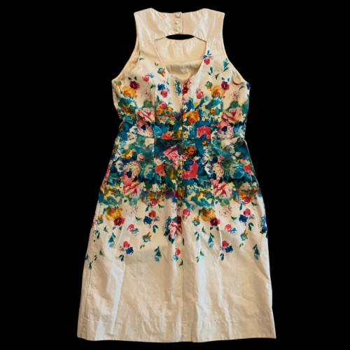 NWOT Anthropologie MAEVE Watercolor Flower Garden Tea Party Sheath Dress (4)