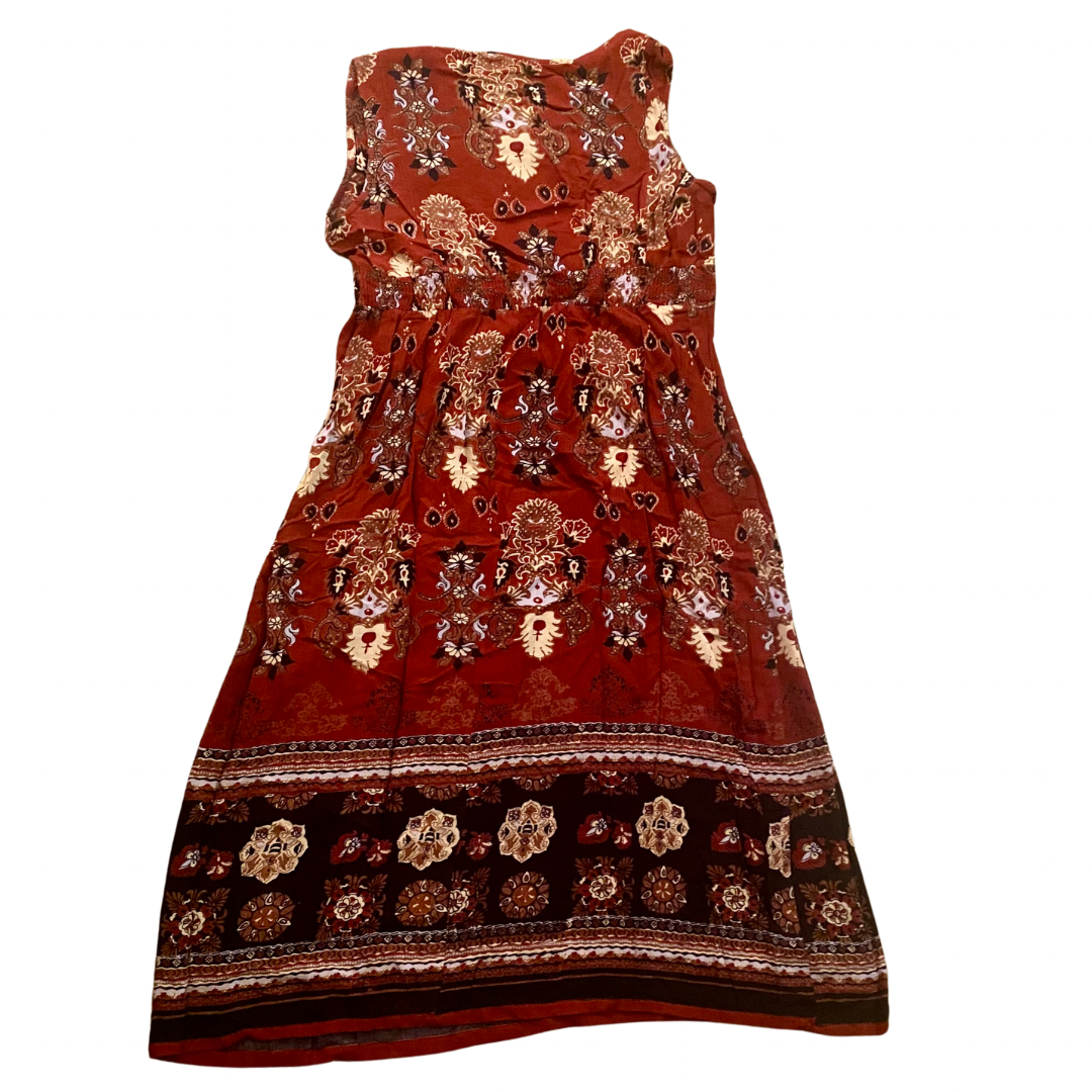 1990’s Sleeveless Embroidered Floral Boho Dress (L)