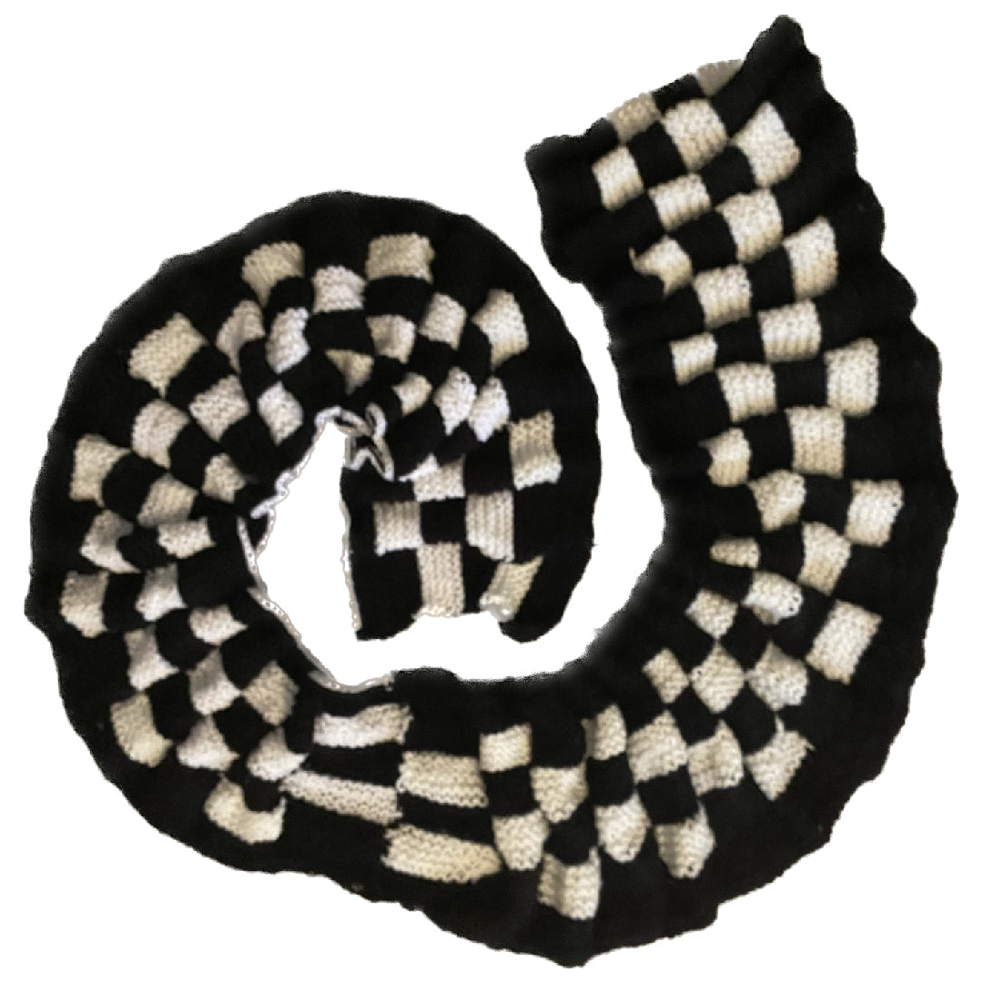 Chess Not Checkers Handknit Scarf