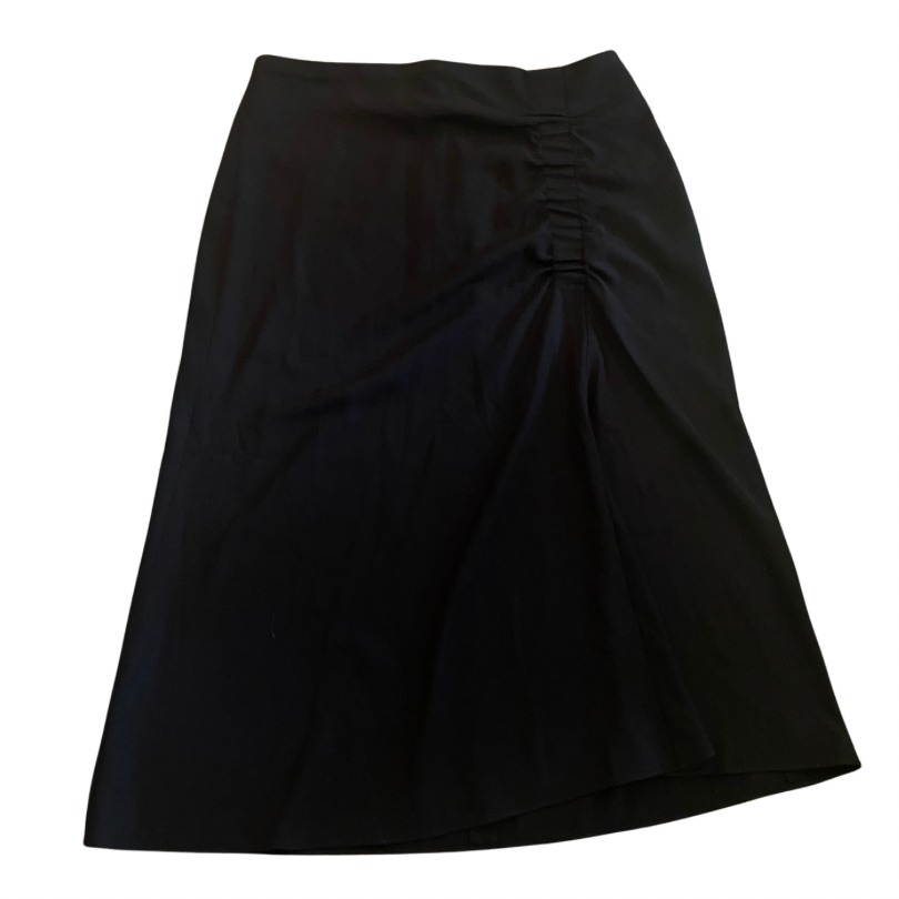 DKNY Black Asymmetrical Hem A-Line Skirt (6)