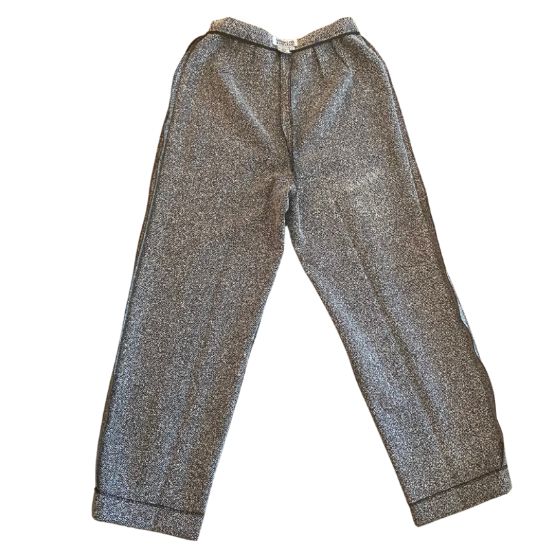 Vintage Black and White Twill Pantsuit (M)