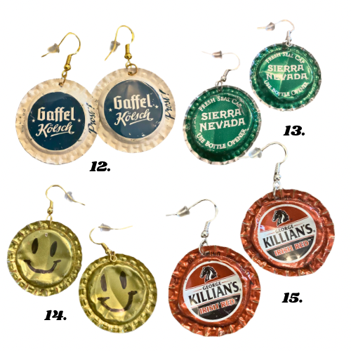 Handmade Recycled Bottlecap Earrings • 11:44 Designs by Amber’s Attick