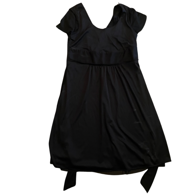 90’s Black & Silver Rhinestone Studded Empire Waist Dress (L)