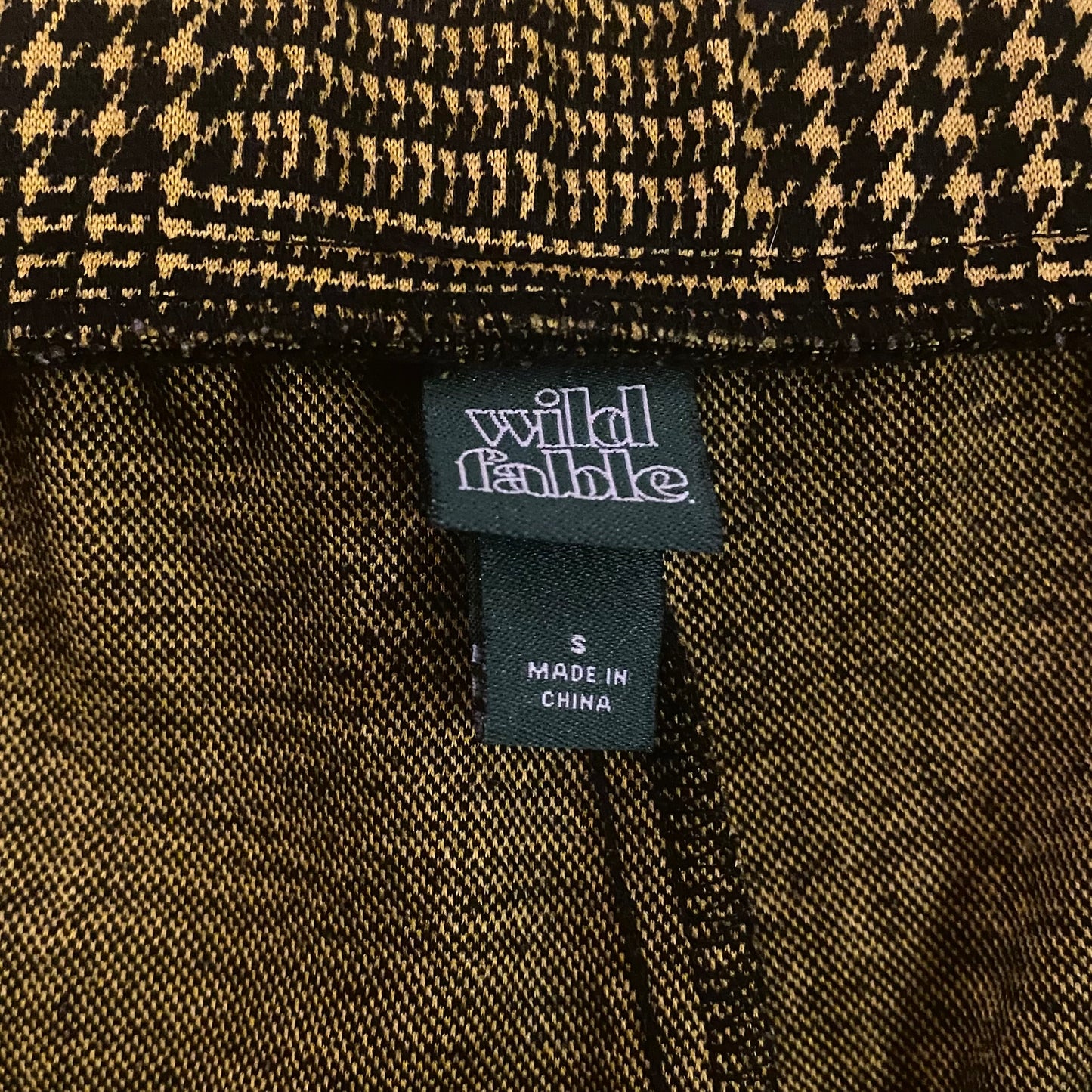 Checkerboard Plaid Yellow and Black Skinny Trousers (S)
