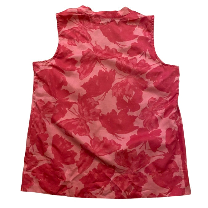 Hot Pink Watercolor Butterfly Print Sleeveless Top (10)
