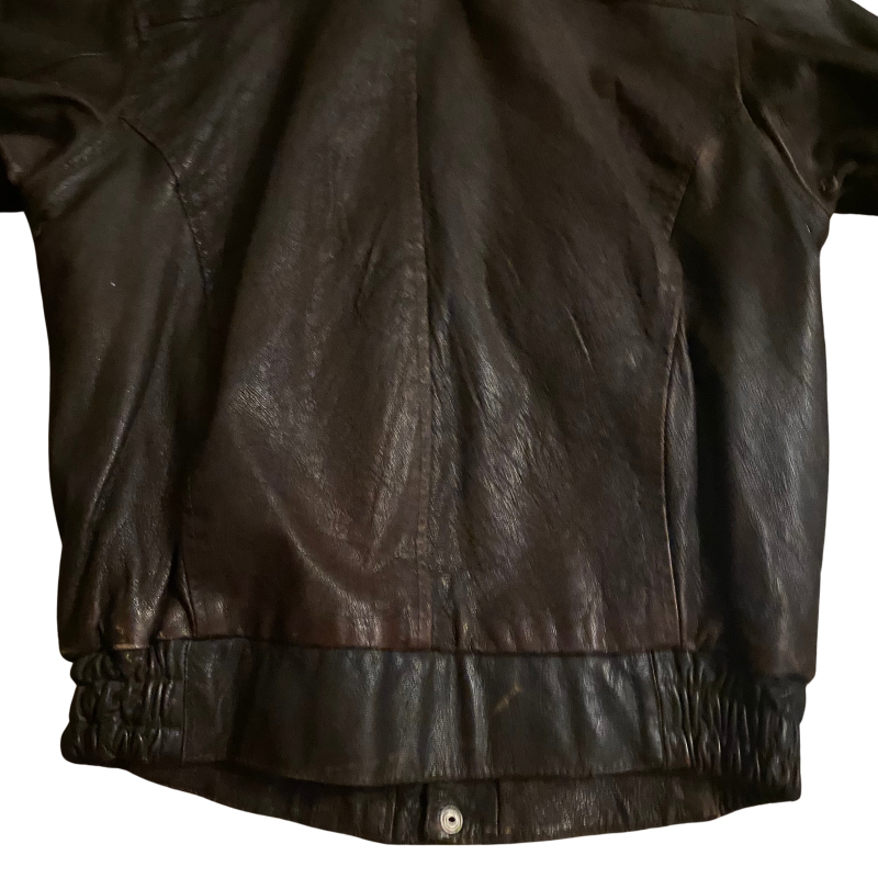 1970’s Distressed Dark Brown Goatskin Leather Flight Jacket (S)