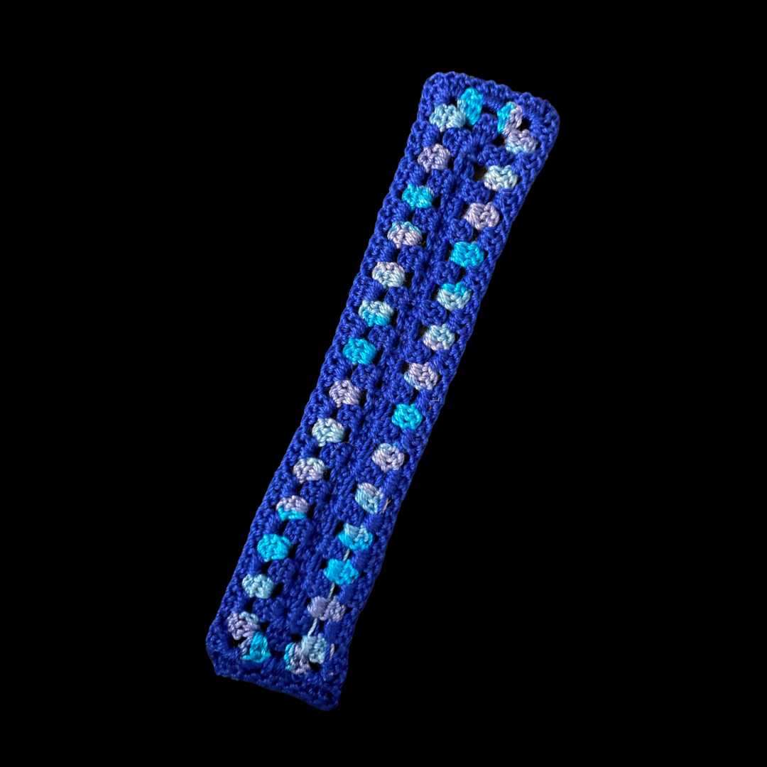 “The Blues” Granny Stitch Micro-Crocheted Bookmarks | Made by Maya