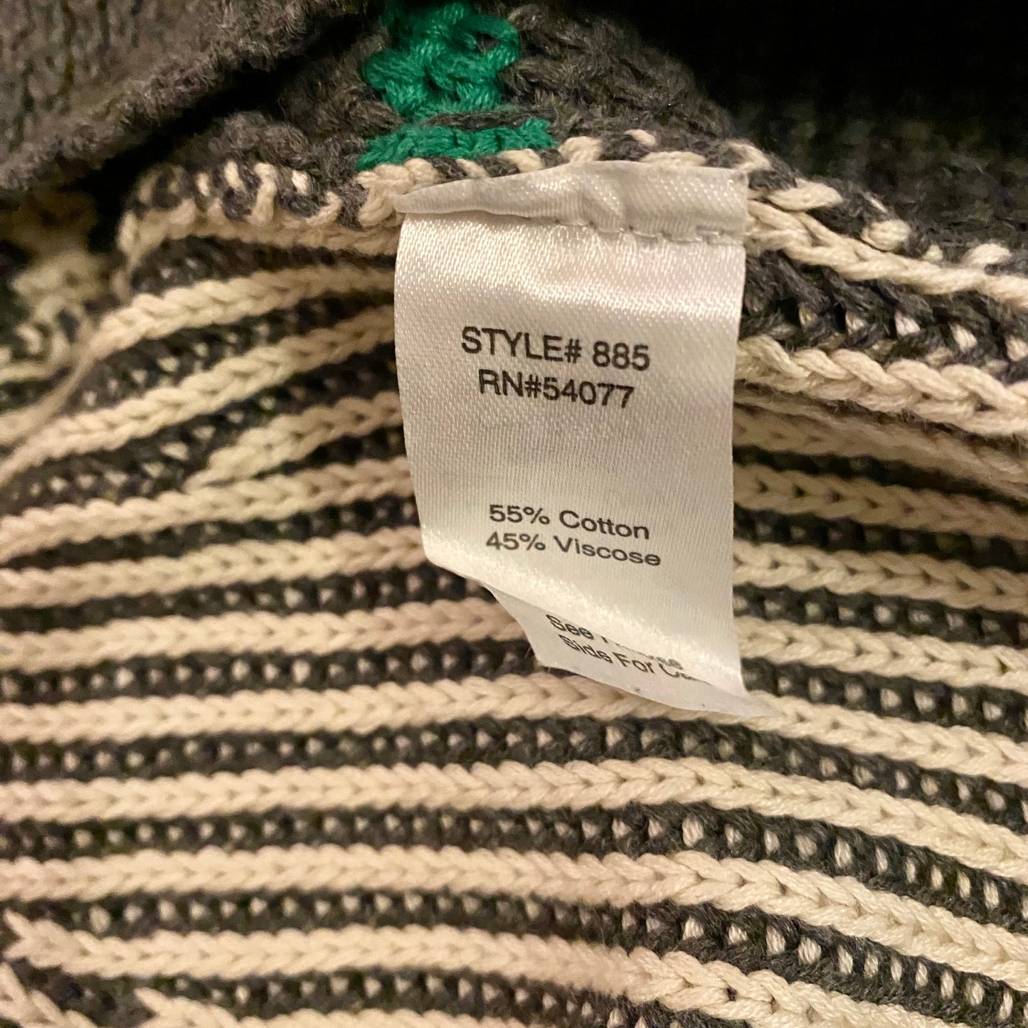 đź”” CAbi Green/Grey/White Trident Knit Sleeveless Sweater Vest Tunic (L)