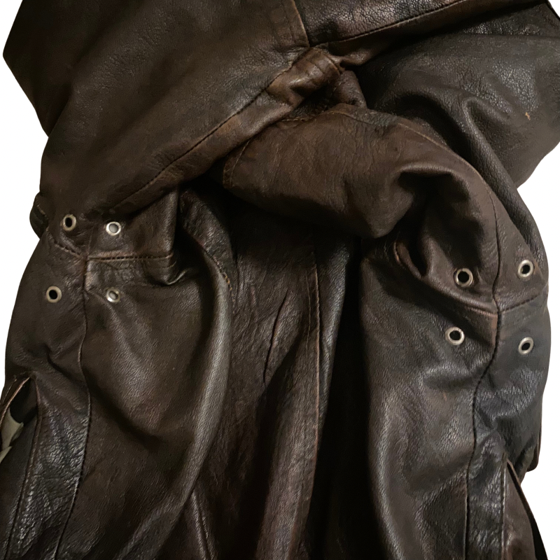 1970’s Distressed Dark Brown Goatskin Leather Flight Jacket (S)