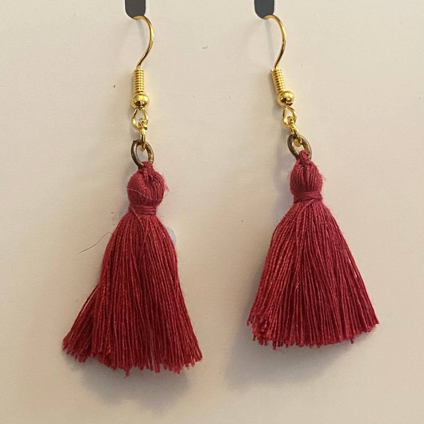 Upcycled Cotton Tassel Earrings • Trans Pride Colorway!