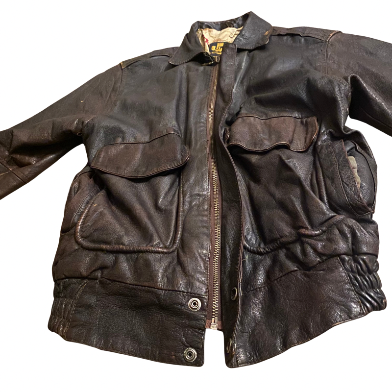 1970’s Distressed Dark Brown Goatskin Leather Flight Jacket (S)