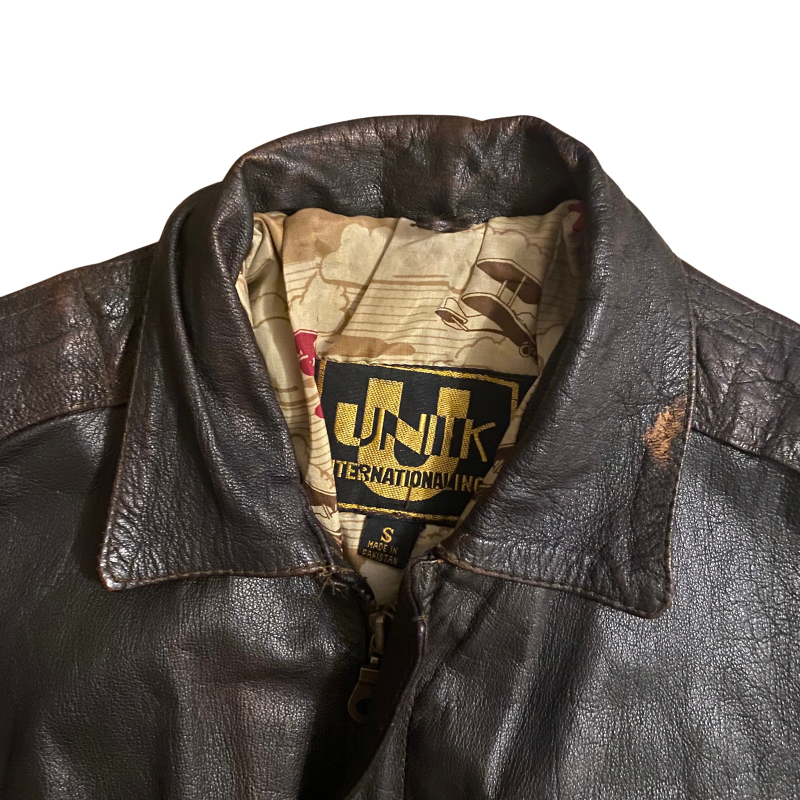 1970’s Distressed Dark Brown Goatskin Leather Flight Jacket (S)