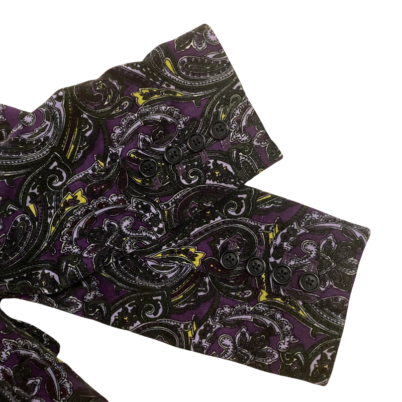 Velvet Black/Purple/Yellow Paisley Blazer (4P)