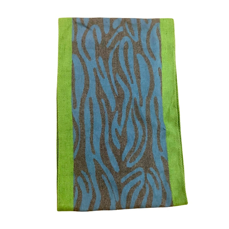 🔔 Y2K 100% Silk Knit Zebra Print Infinity Scarf